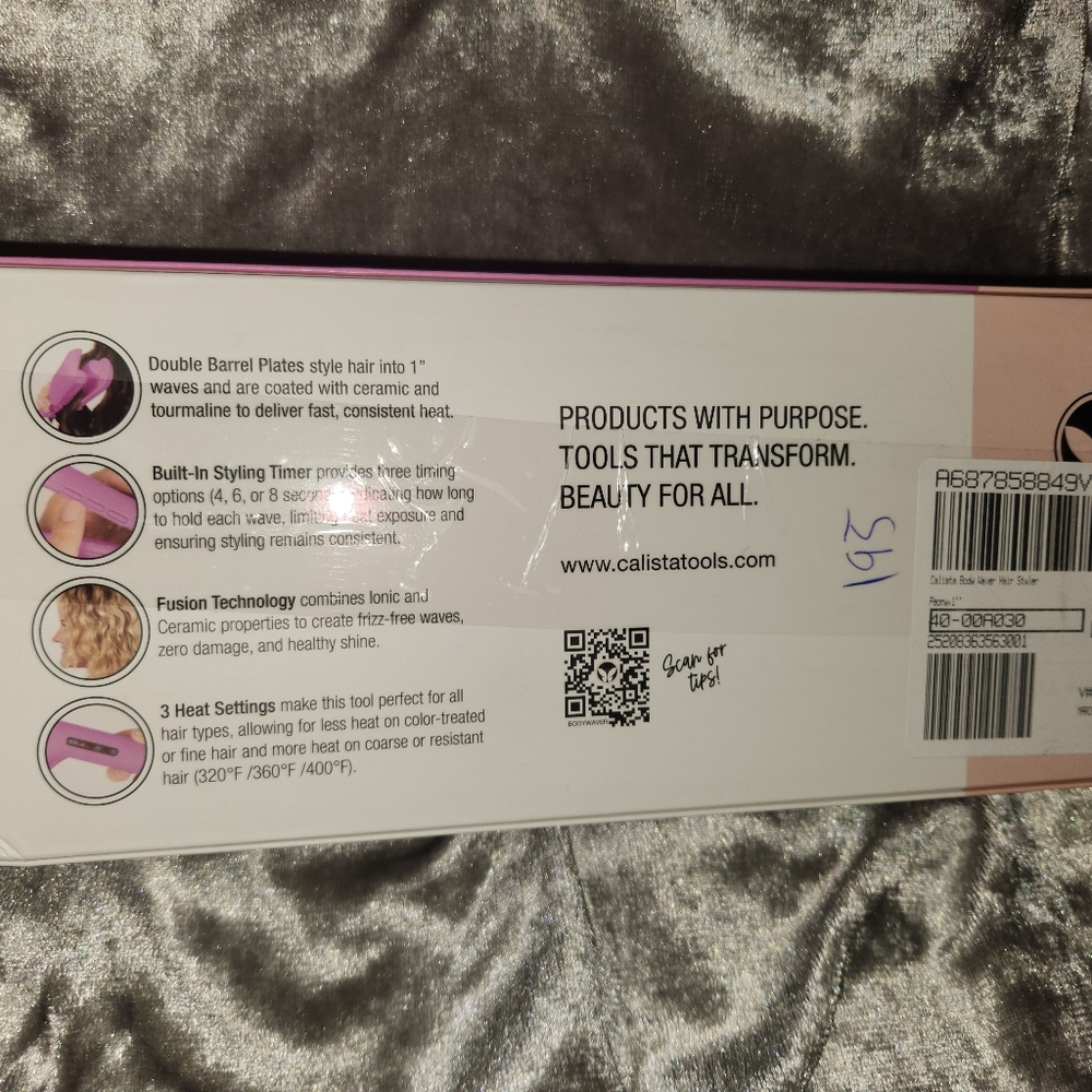 NEW Sealed Box- Calista BodyWaver Small Wave Styler,Peony Pink,Hair Tool,Beauty - Picture 3 of 10